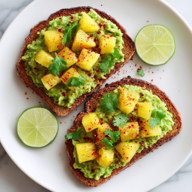 Tropical Avocado Toast with Mango and Pineapple Recipe
