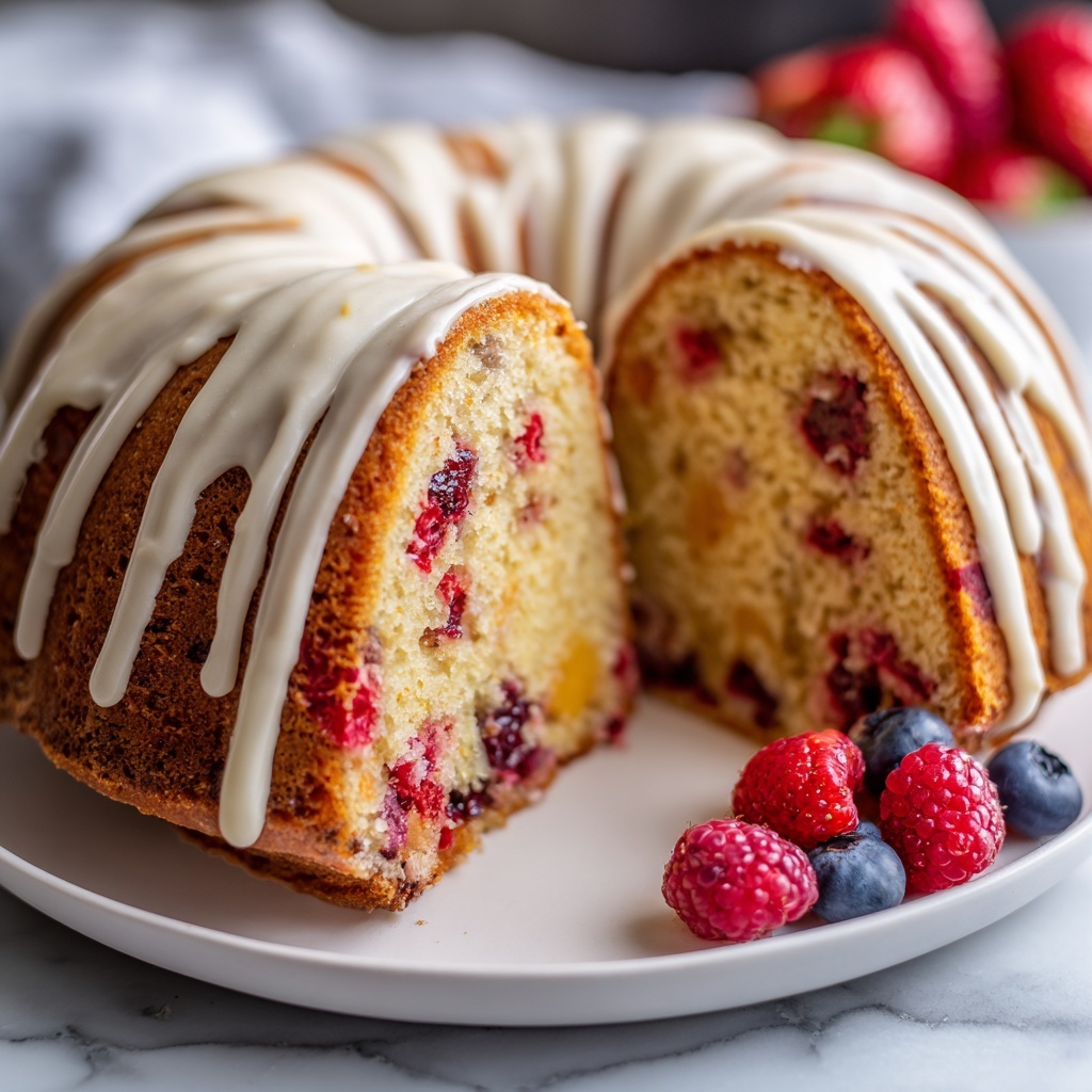 Mixed Berry Bundt Cake with Lemon Glaze Recipe - Recipe Image