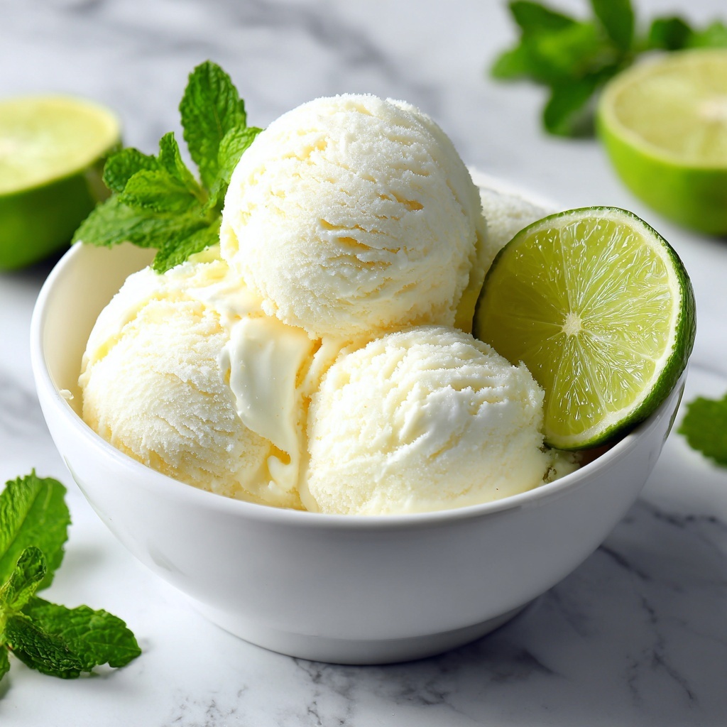 Refreshing Lime Sorbet: A Zesty Homemade Treat to Enjoy Recipe - Recipe Image