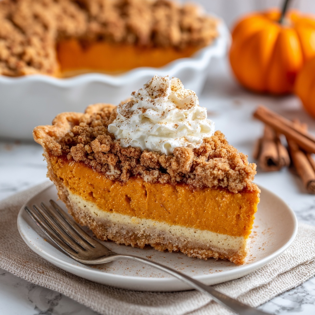 Apple Butter Pumpkin Pie with Streusel Topping Recipe - Recipe Image