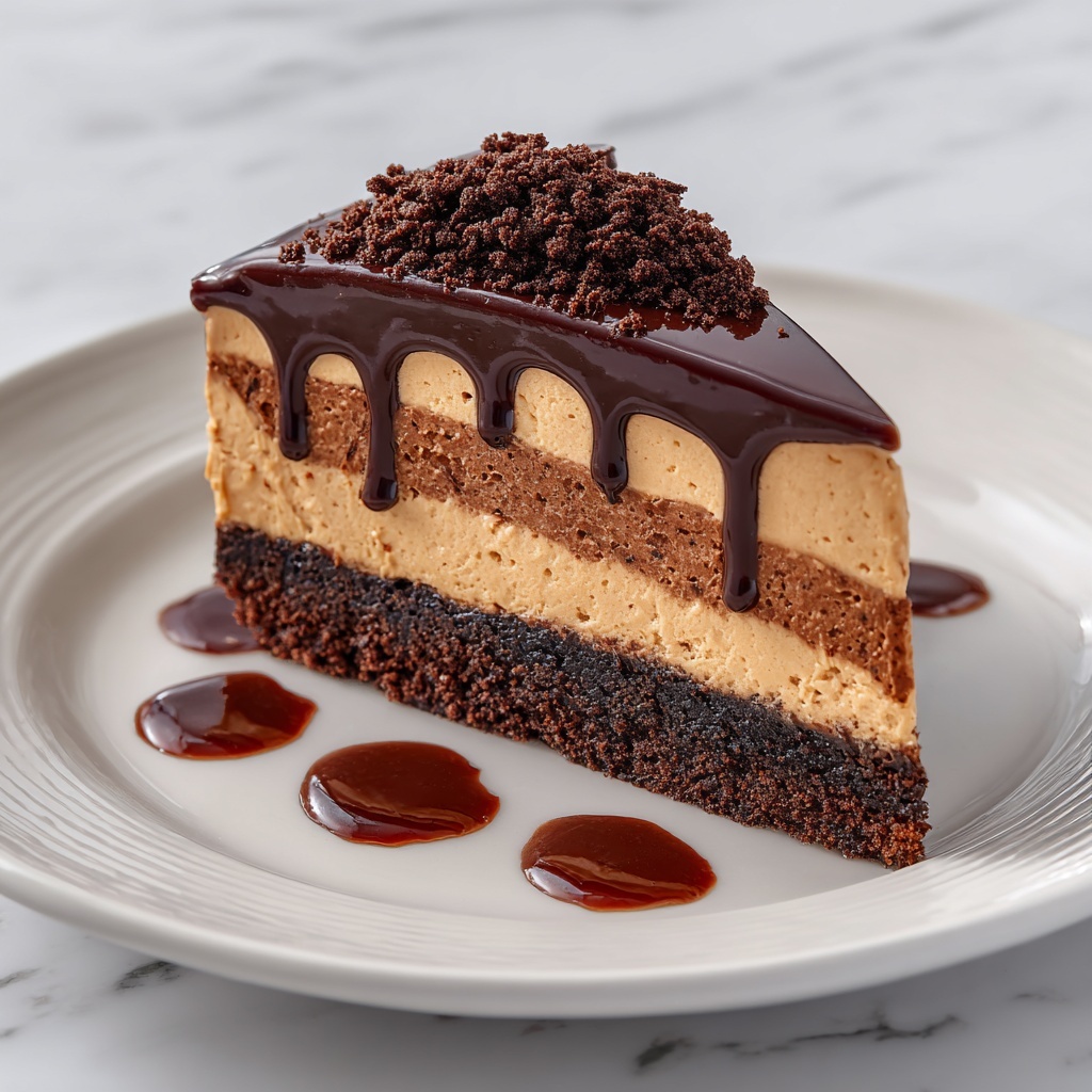Mocha Cheesecake with Chocolate Cookie Crust and Ganache Recipe - Recipe Image