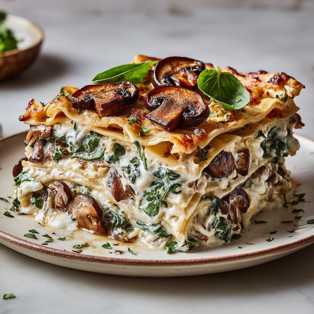 Mushroom and Spinach Lasagna Recipe - Recipe Image