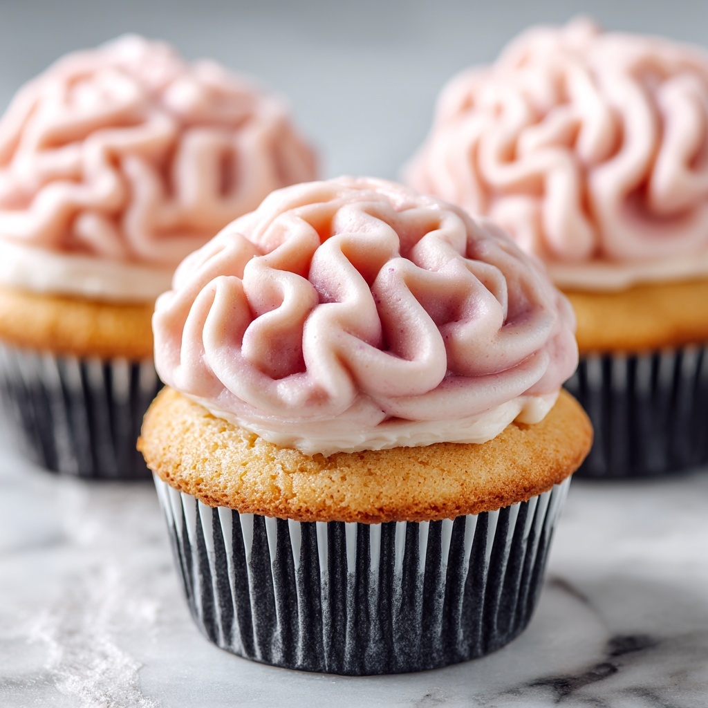 Deliciously Creepy Brain Cupcakes for a Spooktacular Halloween Recipe - Recipe Image