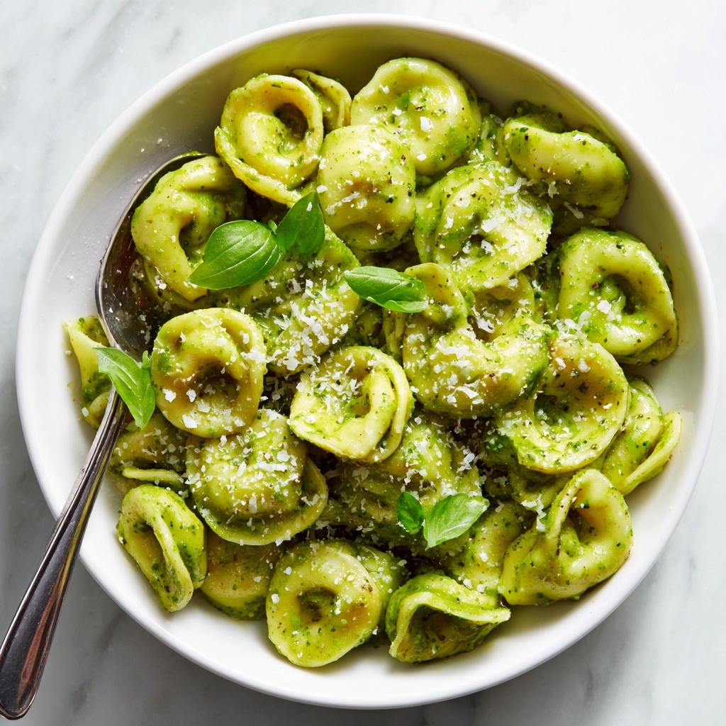 Pesto Tortellini with Spinach and Parmesan Recipe - Recipe Image