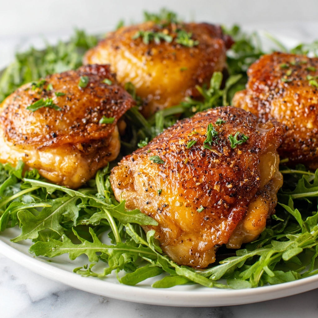 Oven Baked Chicken Thighs with Honey Mustard and Garlic Recipe - Recipe Image