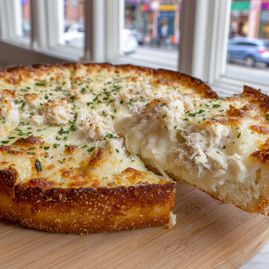 Garlic Alfredo Chicken Pizza Recipe - Recipe Image