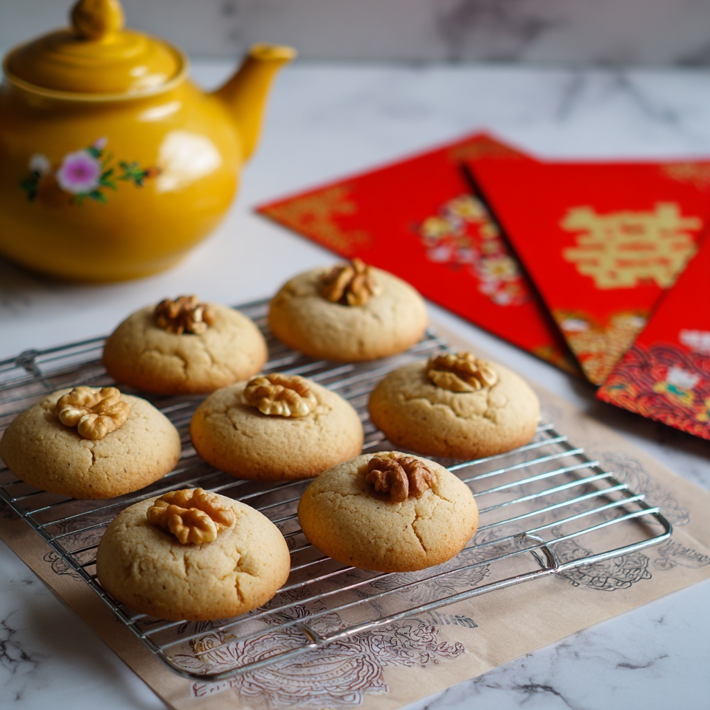 Delicious Chinese Walnut Cookies (Hup Toh Soh) for Every Celebration Recipe - Recipe Image