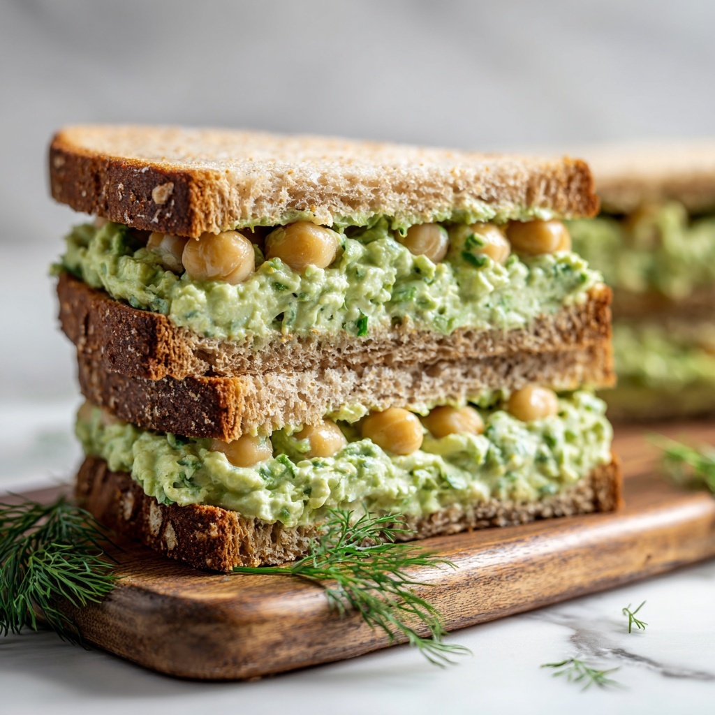 Smashed Chickpea Avocado Dill Pickle Sandwiches Recipe - Recipe Image