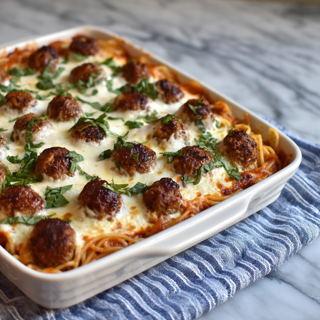 Baked Spaghetti and Meatballs Recipe - Recipe Image