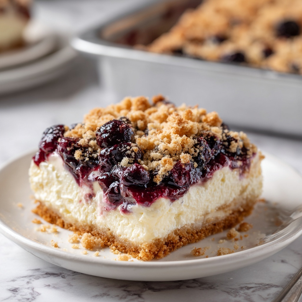 Lavender and Blueberry Cheesecake Bars Recipe - Recipe Image