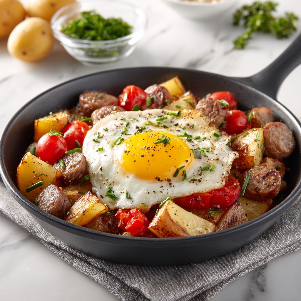 Roasted Potato & Sausage Hash with Spicy Tomato Butter Recipe - Recipe Image