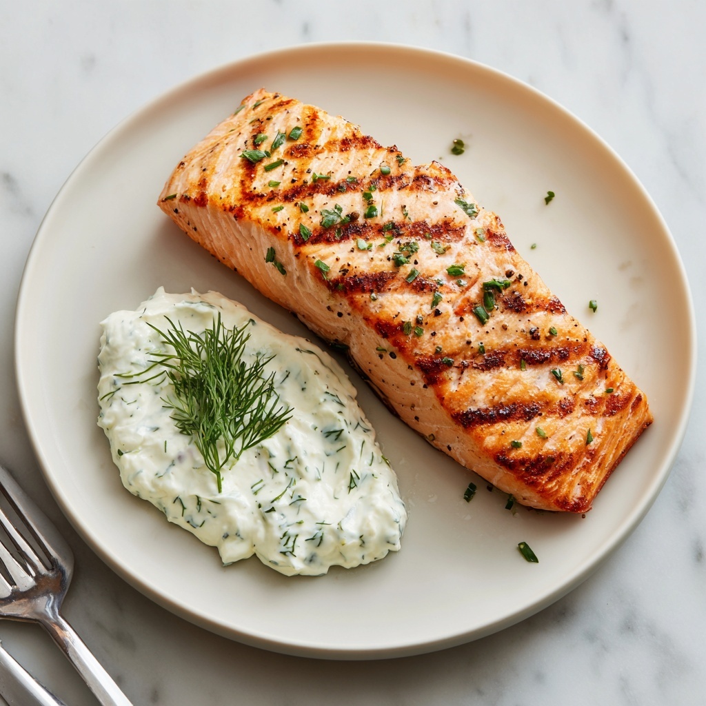 Baked Salmon with Dill Yogurt Sauce Recipe - Recipe Image