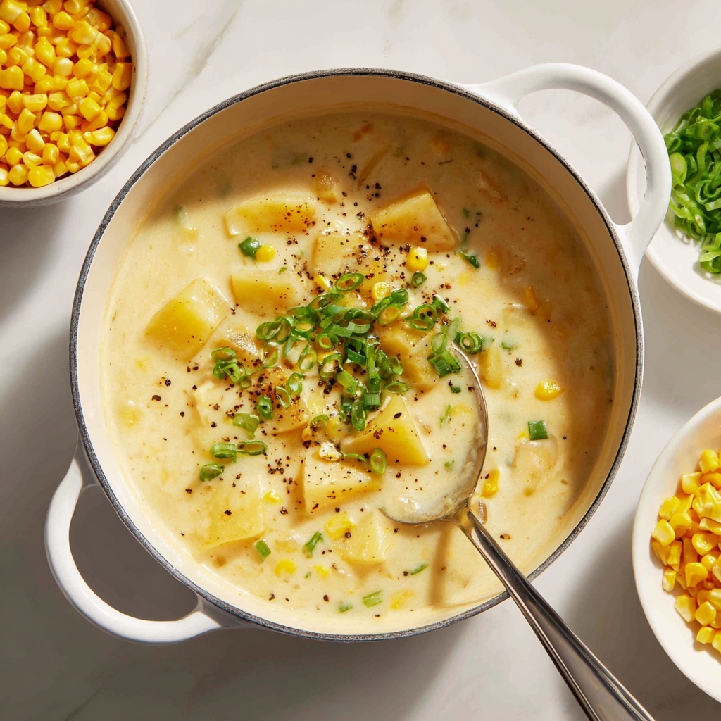 Creamy Potato and Corn Chowder with Bacon Recipe - Recipe Image