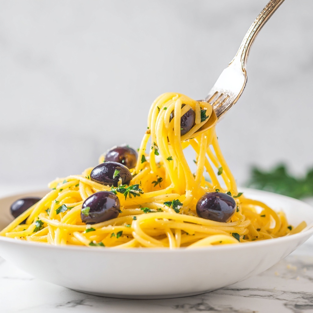 Pasta with Olives, Cherry Tomatoes, and Fresh Basil Recipe - Recipe Image