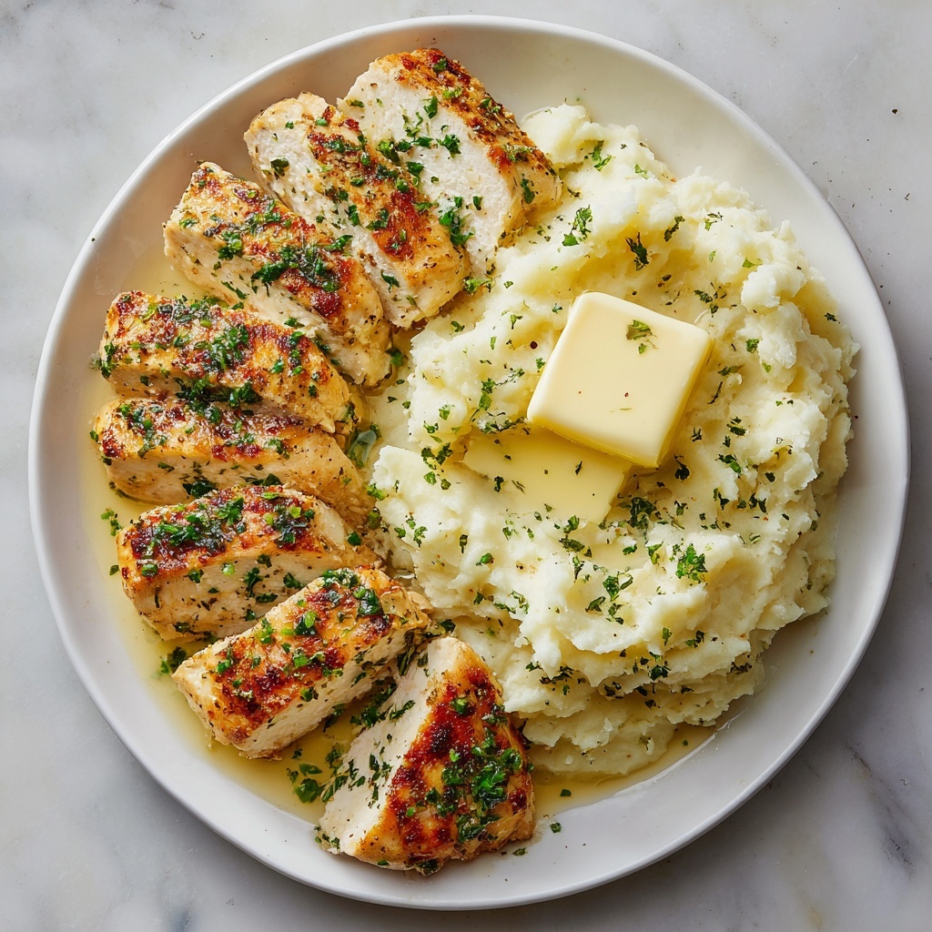 Garlic Herb Chicken with Creamy Mashed Potatoes Recipe - Recipe Image