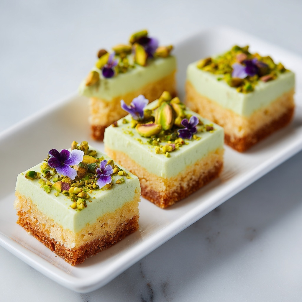 Irresistible Pistachio Cream Cheesecake Bars Recipe - Recipe Image