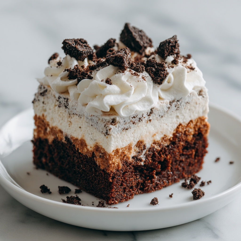 Oreo Pudding Poke Cake Recipe - Recipe Image