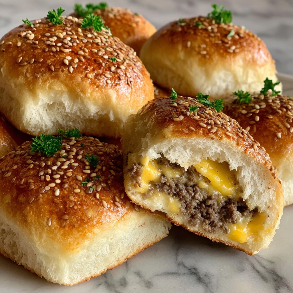 Garlic Parmesan Cheeseburger Bombs Recipe - Recipe Image