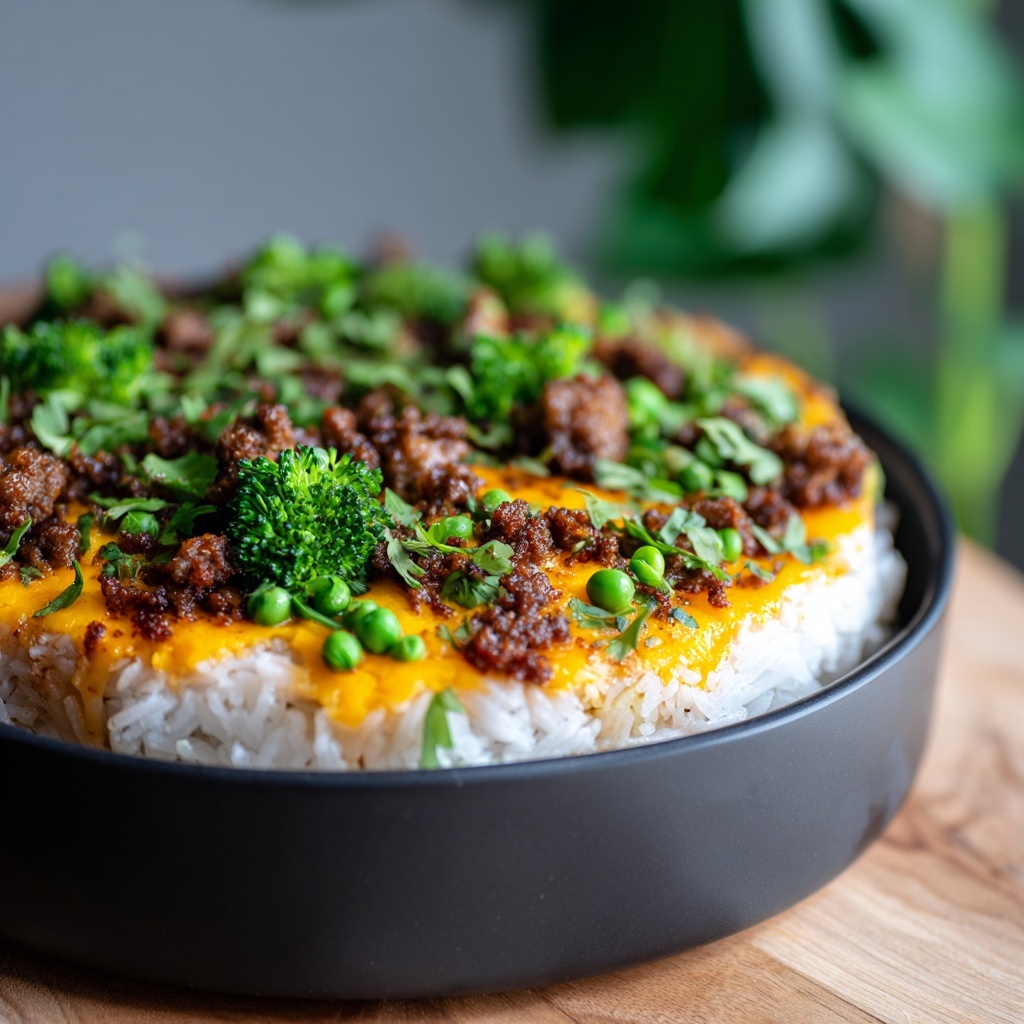 Cheesy Turkey Rice Recipe - Recipe Image