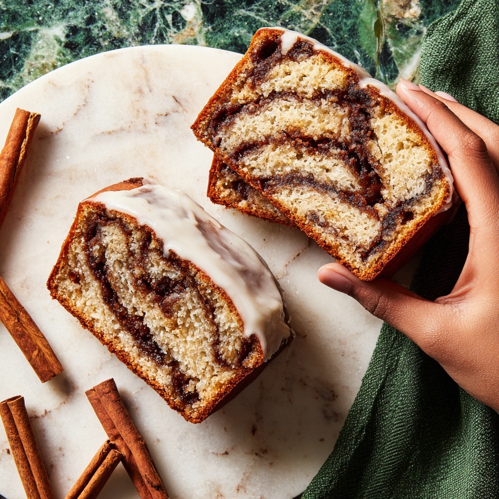 Cinnamon Swirl Banana Bread with Icing Recipe - Recipe Image
