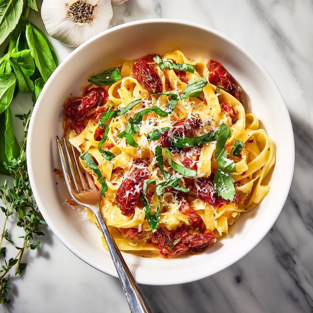 Vegan Creamy Sun-Dried Tomato Pasta Recipe - Recipe Image