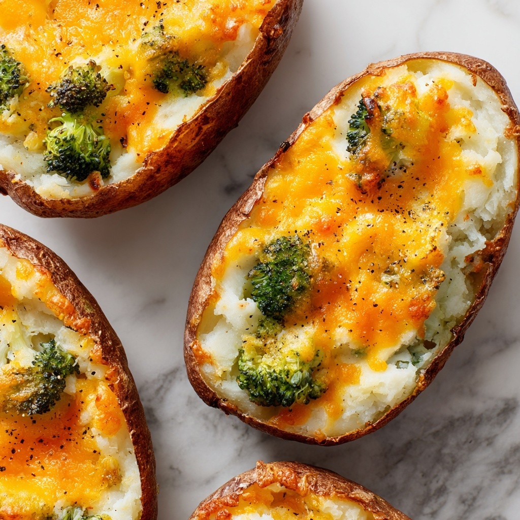 Cheesy Broccoli Twice-Baked Potatoes Recipe - Recipe Image