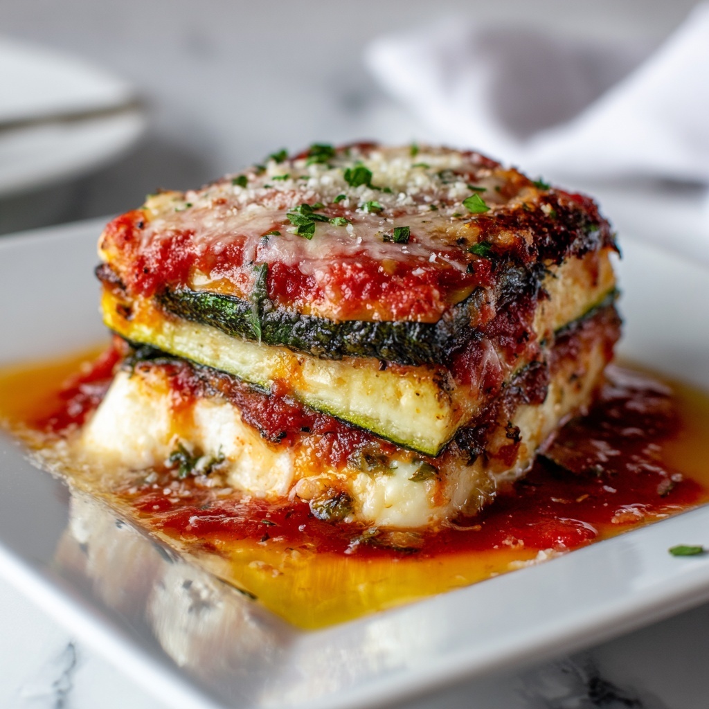 Layered Zucchini Ricotta Melts with Marinara Recipe - Recipe Image