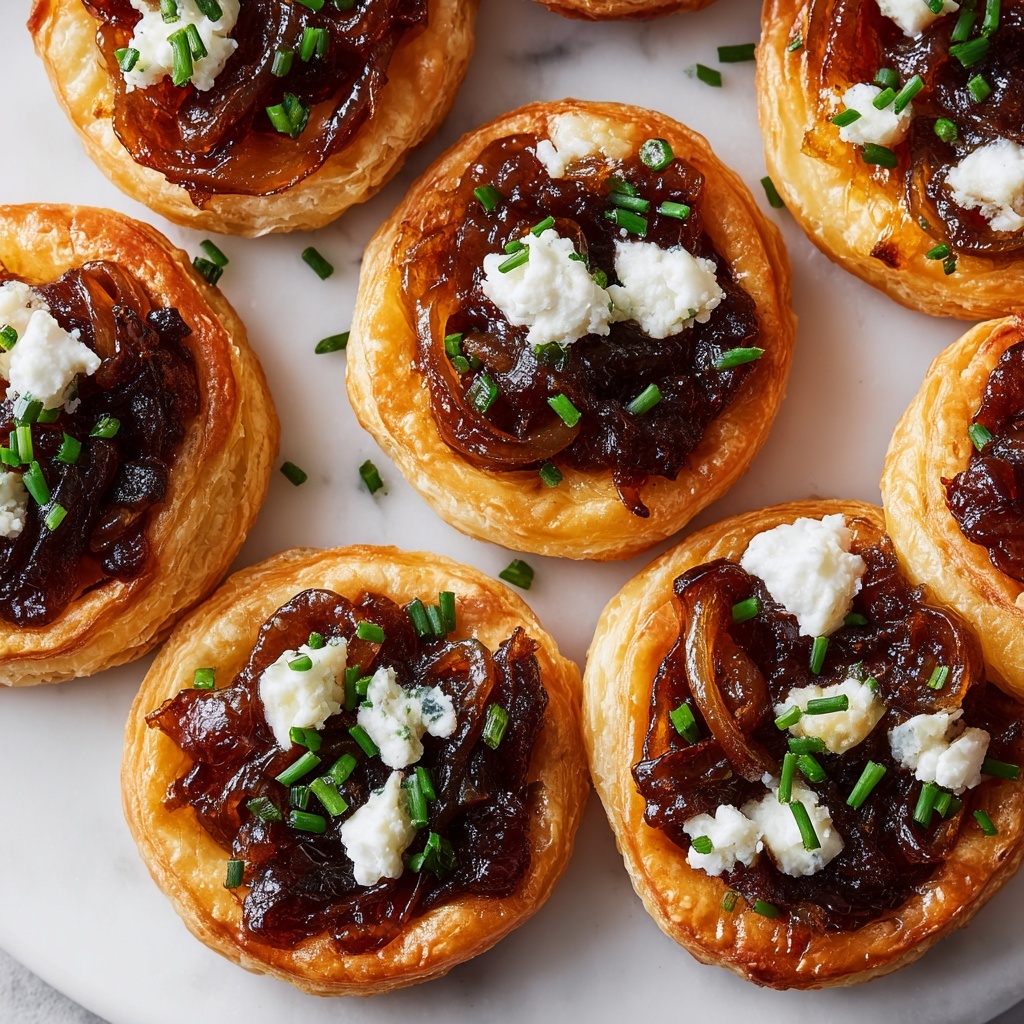 Caramelized Onion and Feta Puff Pastry Tarts Recipe - Recipe Image