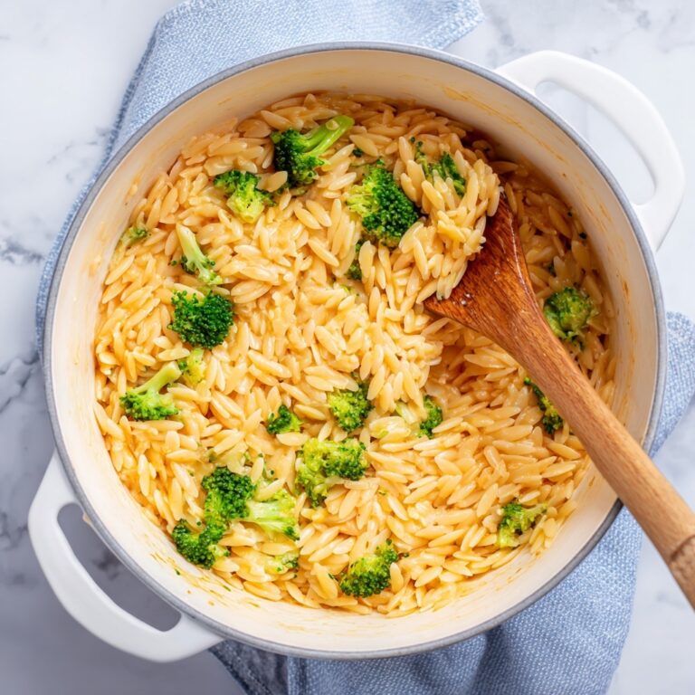 Creamy One-Pot Broccoli Cheddar Orzo Recipe