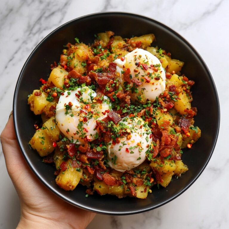 Potato Egg Scramble with Bell Peppers and Cheddar Recipe