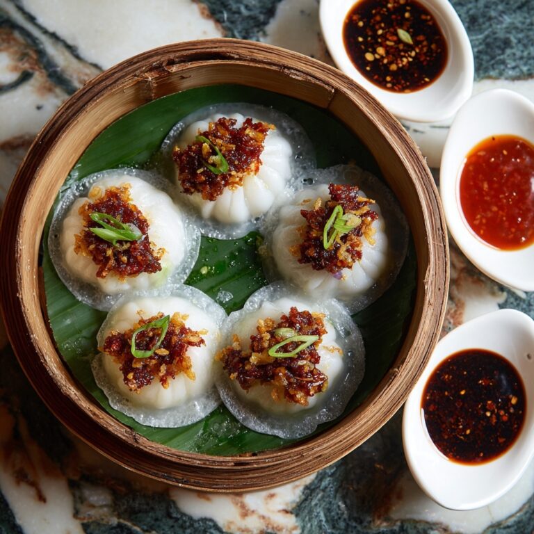 Silky Steamed Rice Rolls with Shrimp and Crispy Shallots Recipe