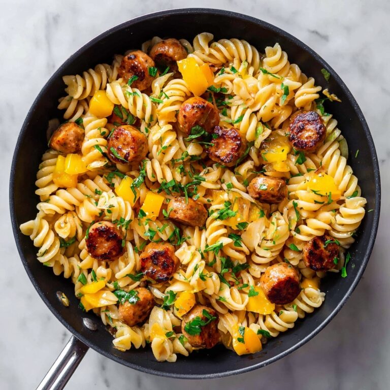 Autumn Beef Sausage Pasta with Roasted Butternut Squash and Brussels Sprouts Recipe
