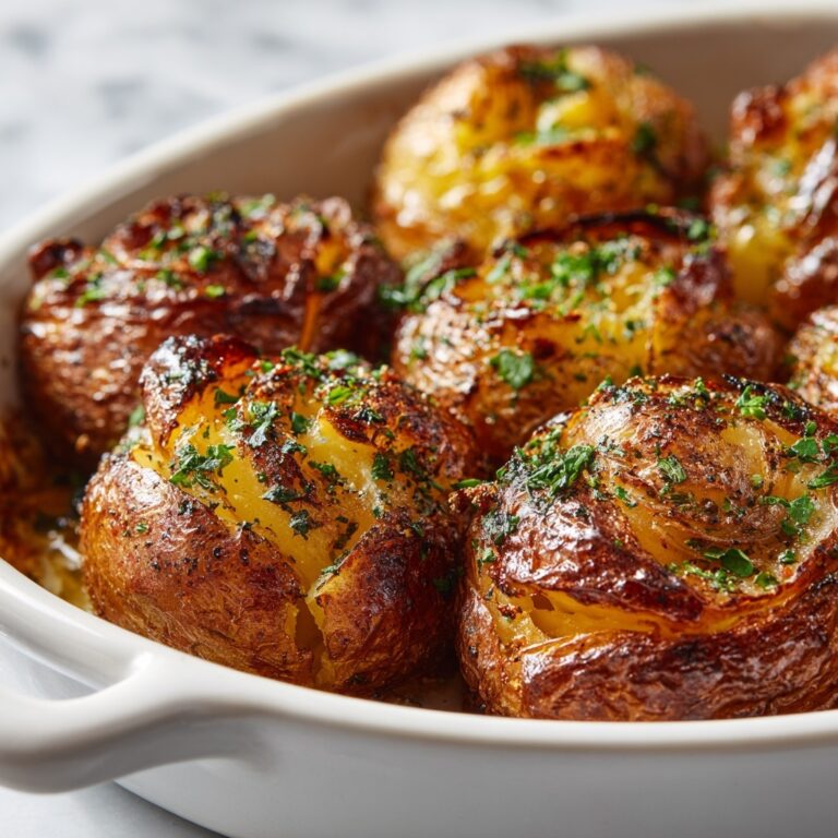 Crispy Roasted Smashed Potatoes with Garlic and Herbs Recipe