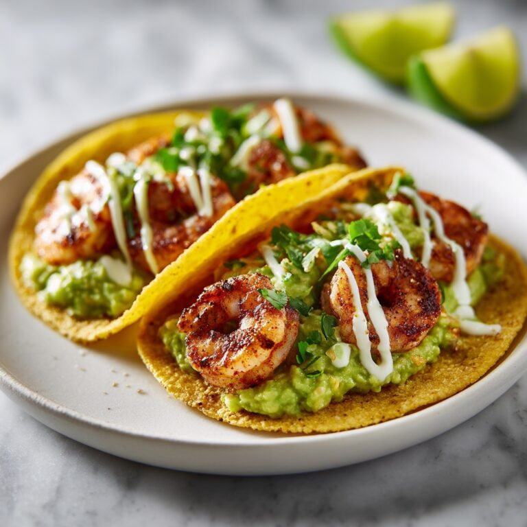 Spicy Shrimp Tacos with Garlic Cilantro Lime Slaw Recipe