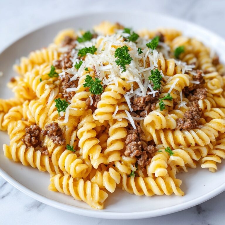 Beef and Rotini in Garlic Parmesan Sauce Recipe