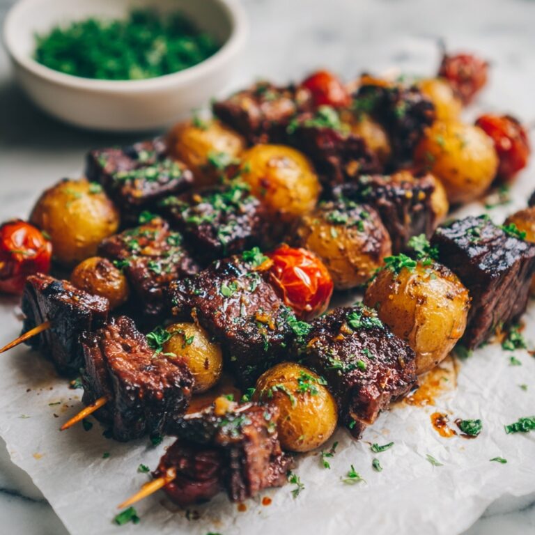 Rosemary Garlic Steak Kebabs Recipe