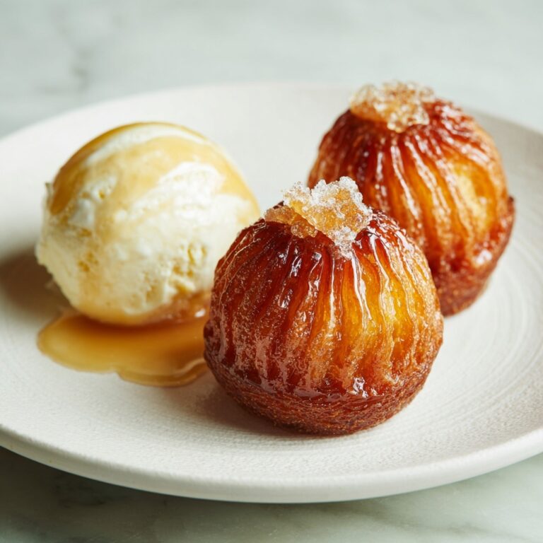 Apple Crescent Dumplings with Caramel Sauce and Vanilla Ice Cream Recipe
