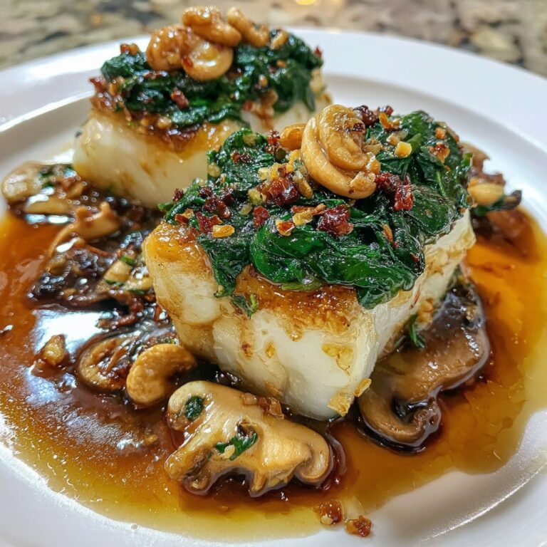 Goat Cheese & Spinach Stuffed Chicken Breast with Caramelized Onions and Mushrooms Recipe