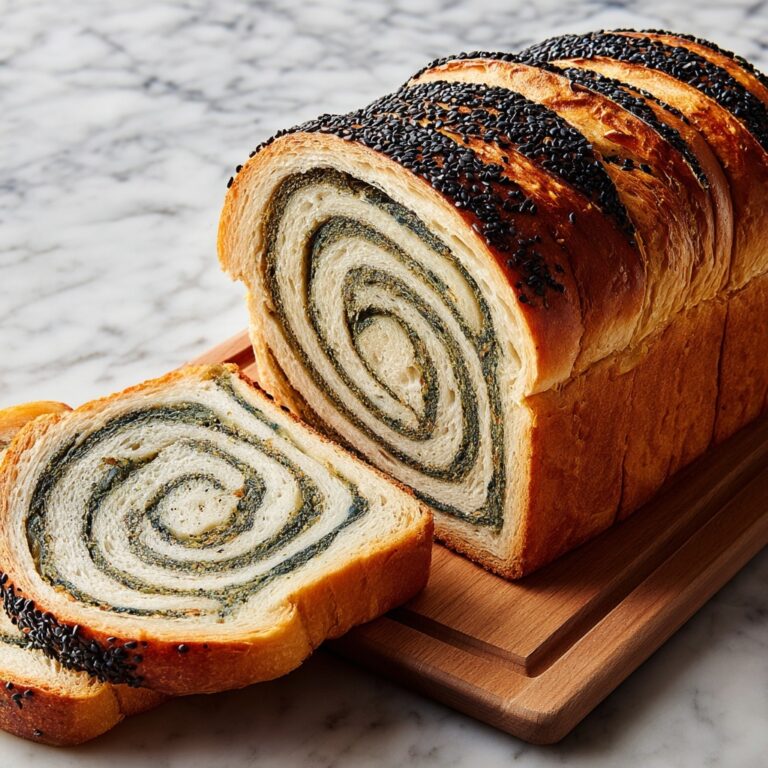 Matcha Bread with Honey Glaze and Black Sesame Seeds Recipe