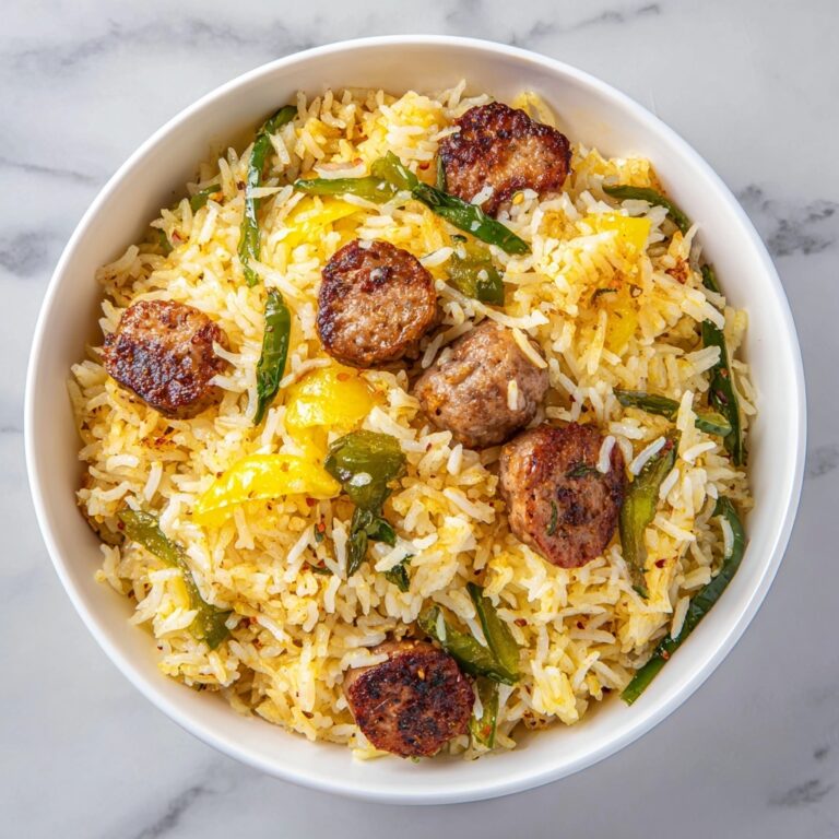 One Pan Sweet and Tangy BBQ Sausage Rice Recipe