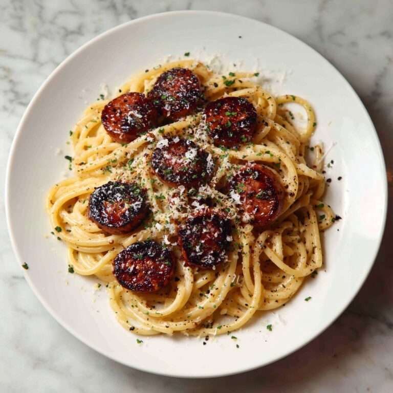 Garlic Butter Sausage with Creamy Parmesan Pasta Recipe