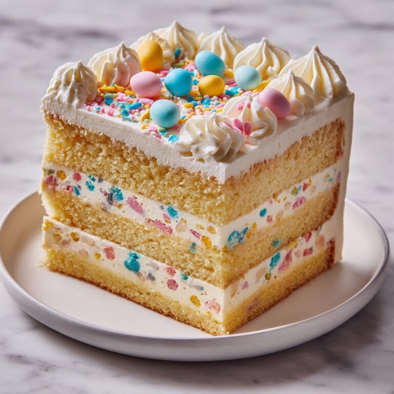 Easter Poke Cake with Colorful Flavors and Sprinkles Recipe