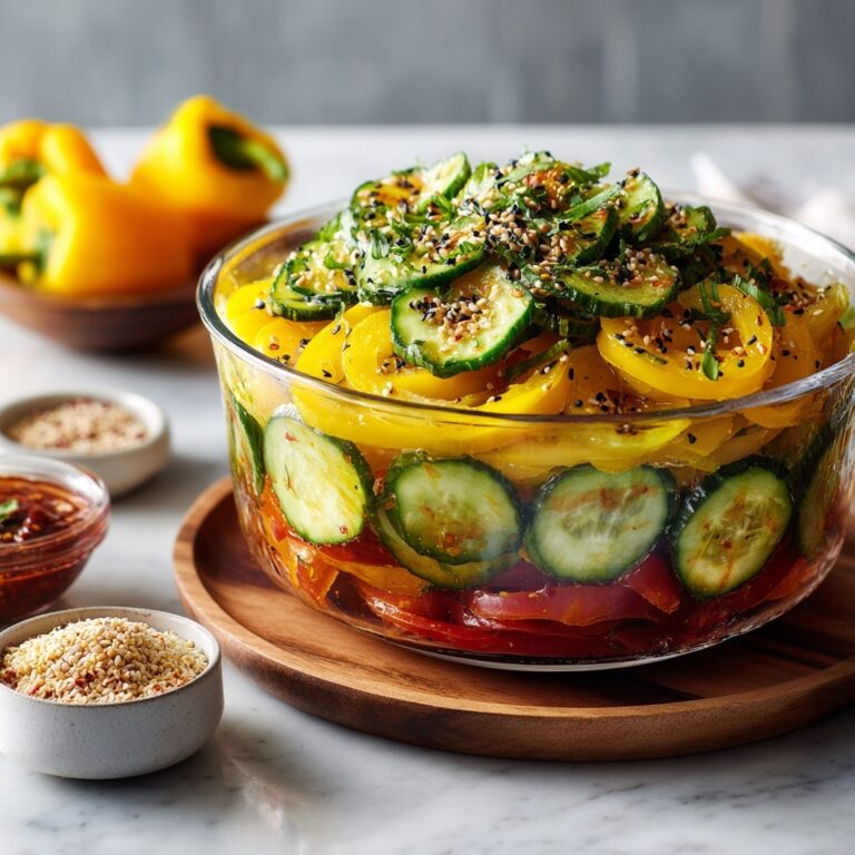 Cucumber and Sweet Pepper Salad with Sesame Ginger Dressing Recipe