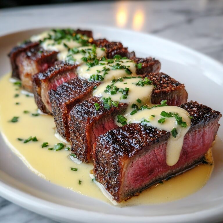 The Best Steak with Creamy Garlic Sauce Recipe