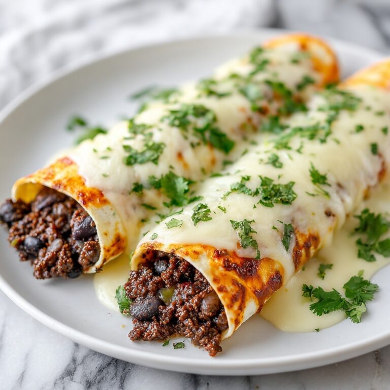 Beef Enchiladas with Spicy Tomato Sauce and Melting Cheese Recipe