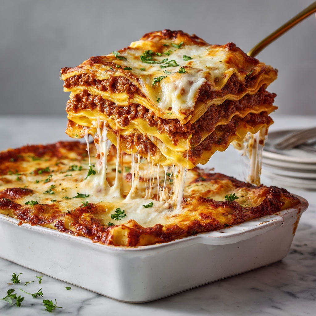 Classic Beef Lasagna with Ricotta and Mozzarella Recipe - Recipe Image