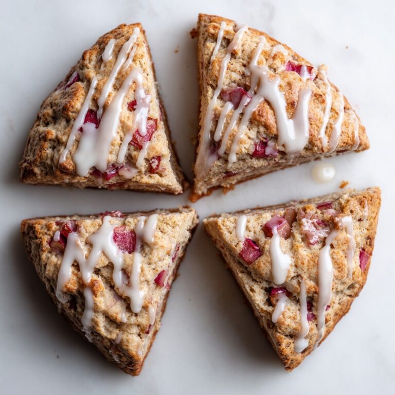 Rhubarb Scones with Lemon Drizzle Recipe