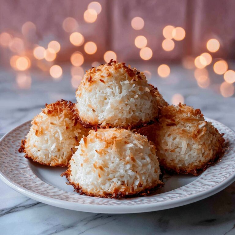 Chocolate-Dipped Coconut Macaroons with Heart Sprinkles Recipe
