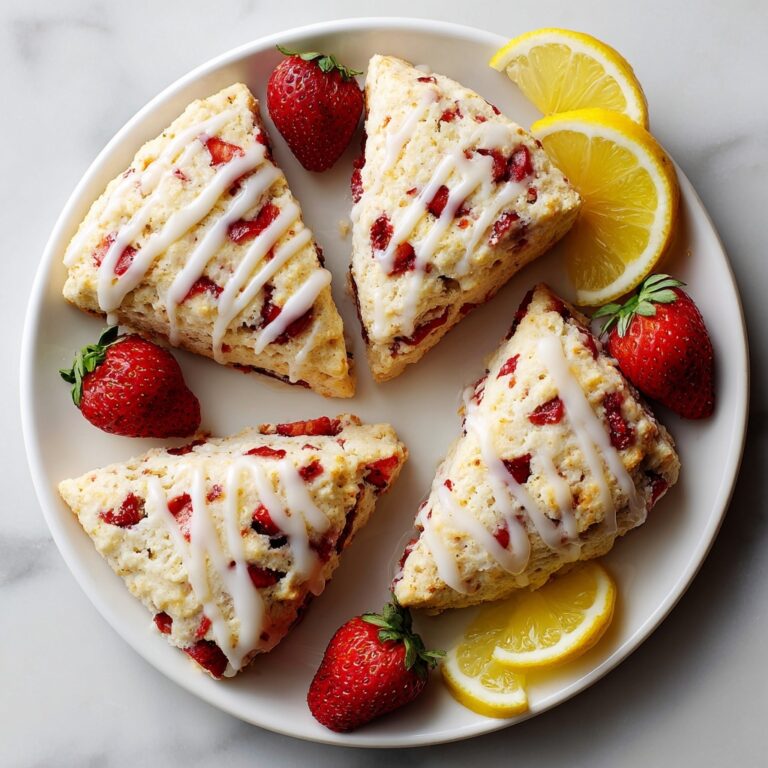 Strawberry Lemon Scones with Lemon Glaze Recipe