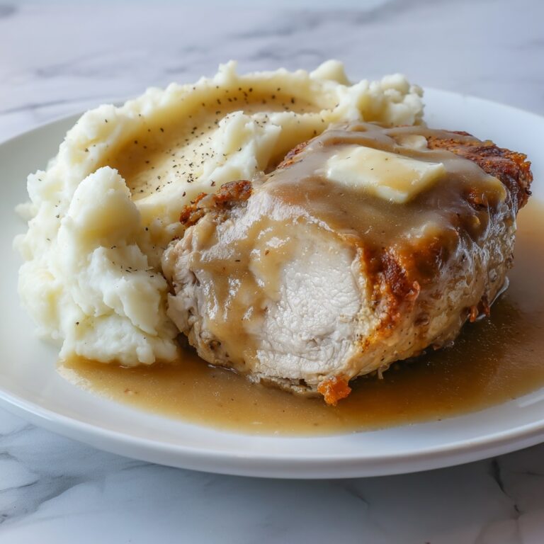 Chicken Garlic Gravy with Mashed Potatoes Recipe